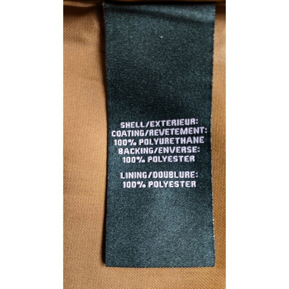 With The Girls By Avec Les Filles Brown Faux Leather Vegan Trench Coat Size M - Picture 12 of 13